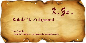 Kabát Zsigmond névjegykártya