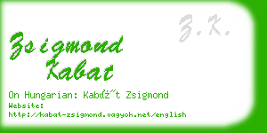 zsigmond kabat business card